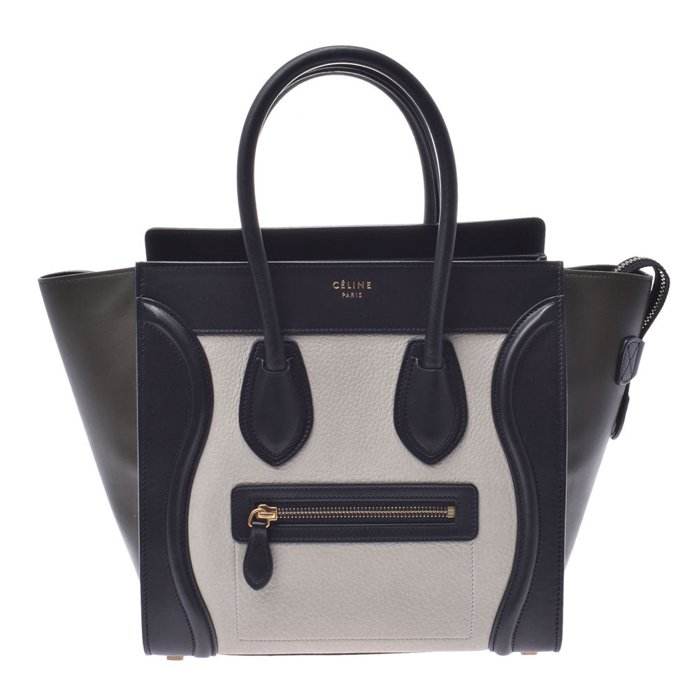 CELINE セリーヌ ラゲージ マイクロショッパー トリコロール 黒