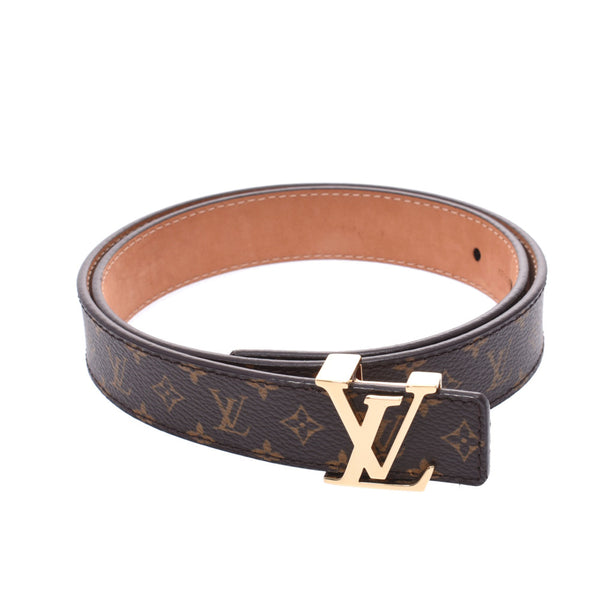 14145 Louis Vuitton sun initial size 75cm brown gold metal fittings belt M9781 LOUIS VUITTON is used – 銀蔵オンライン