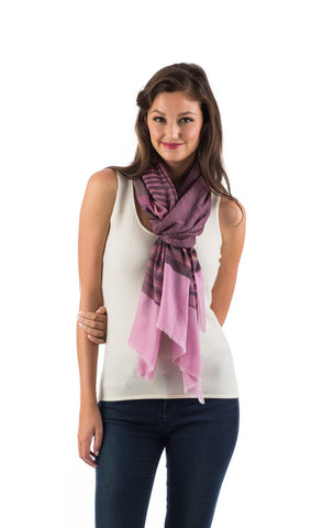 Pashmina Sibori Scarf - Raspberry