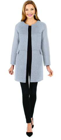 Audrey Long Sleeve Coat - Stone Grey