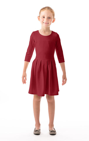 Ellie Girl Party Dress in Warm Red
