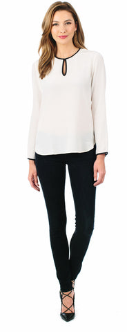 Janine Blouse - Long Sleeve with Trim