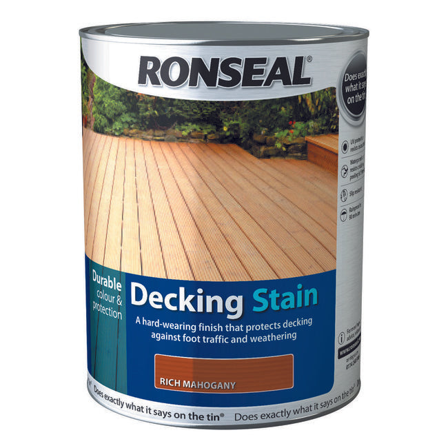 Ronseal Decking Stain 5l Rich Mahogany Eec Hardware Balbriggan