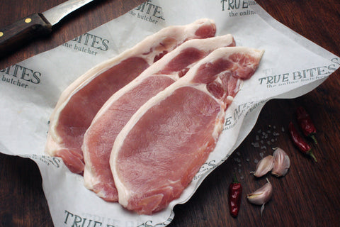 back bacon displayed on true bites greaseproof paper