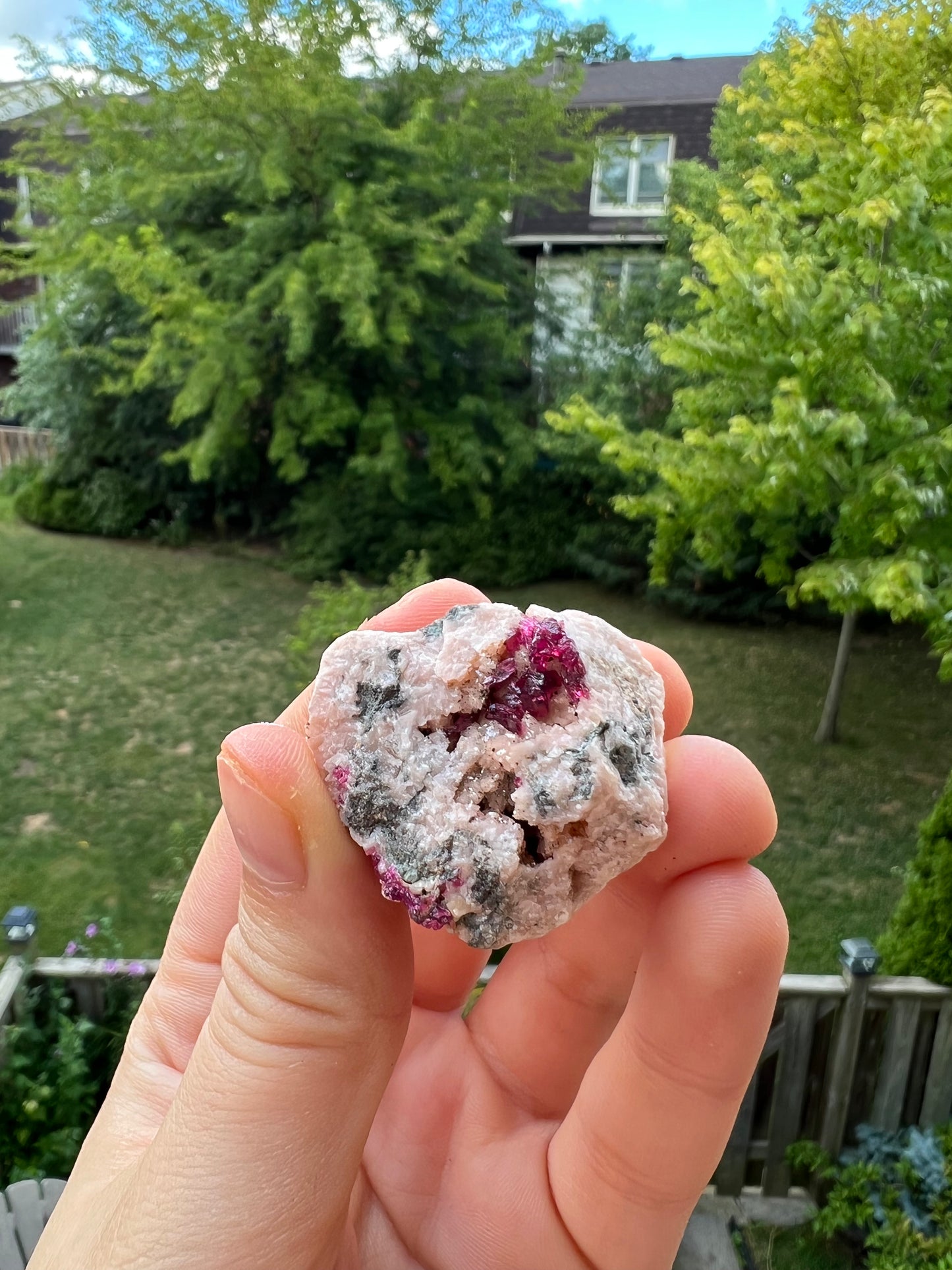 Cobalto Calcite on Matrix Specimen