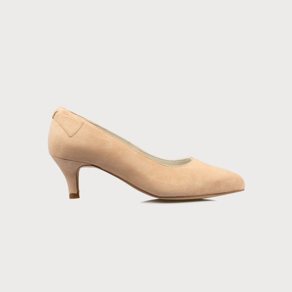 Ava | Blush suede kitten heel shoes for 