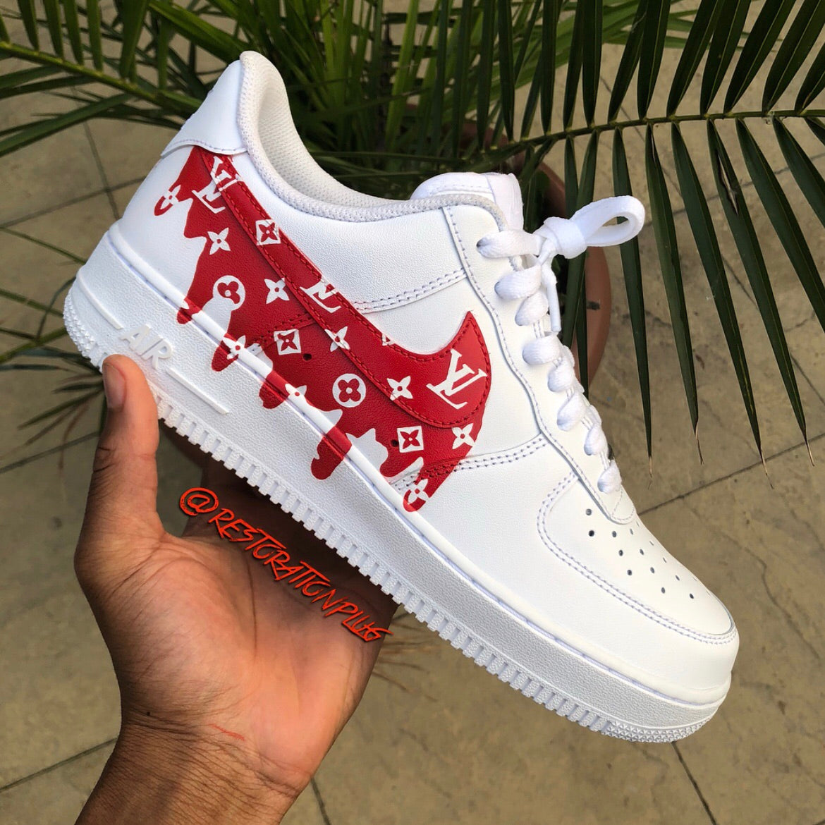 louis vuitton drippy custom nike air force 1