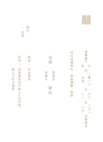 Format your Chinese Wedding Card Invitation