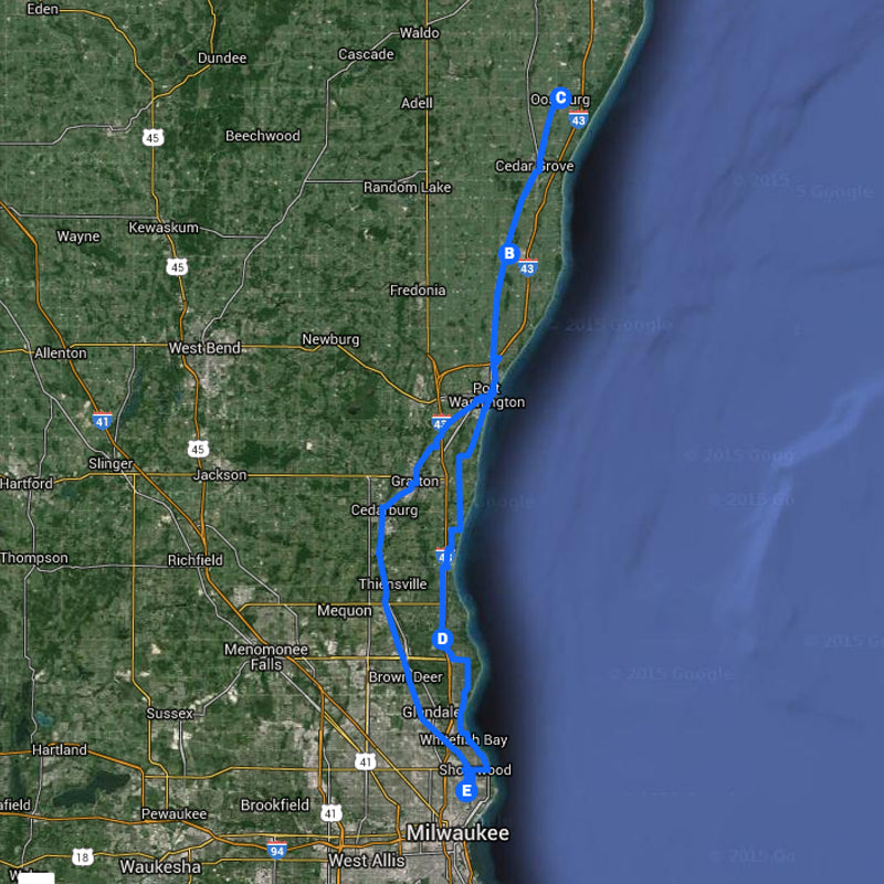 Wisconsin Spring Classic - Fyxation to Belgium Route Map