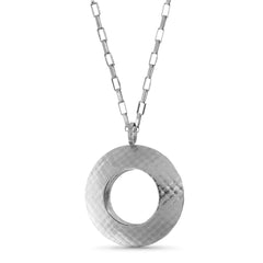 Pareure Jewelry 360º Large and Short Sterling Silver Pendant Necklace