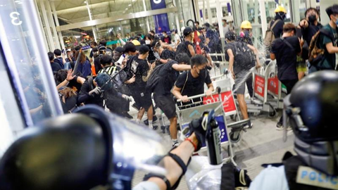 Figure 8: Occupation of Hong Kong Airport by Protesters