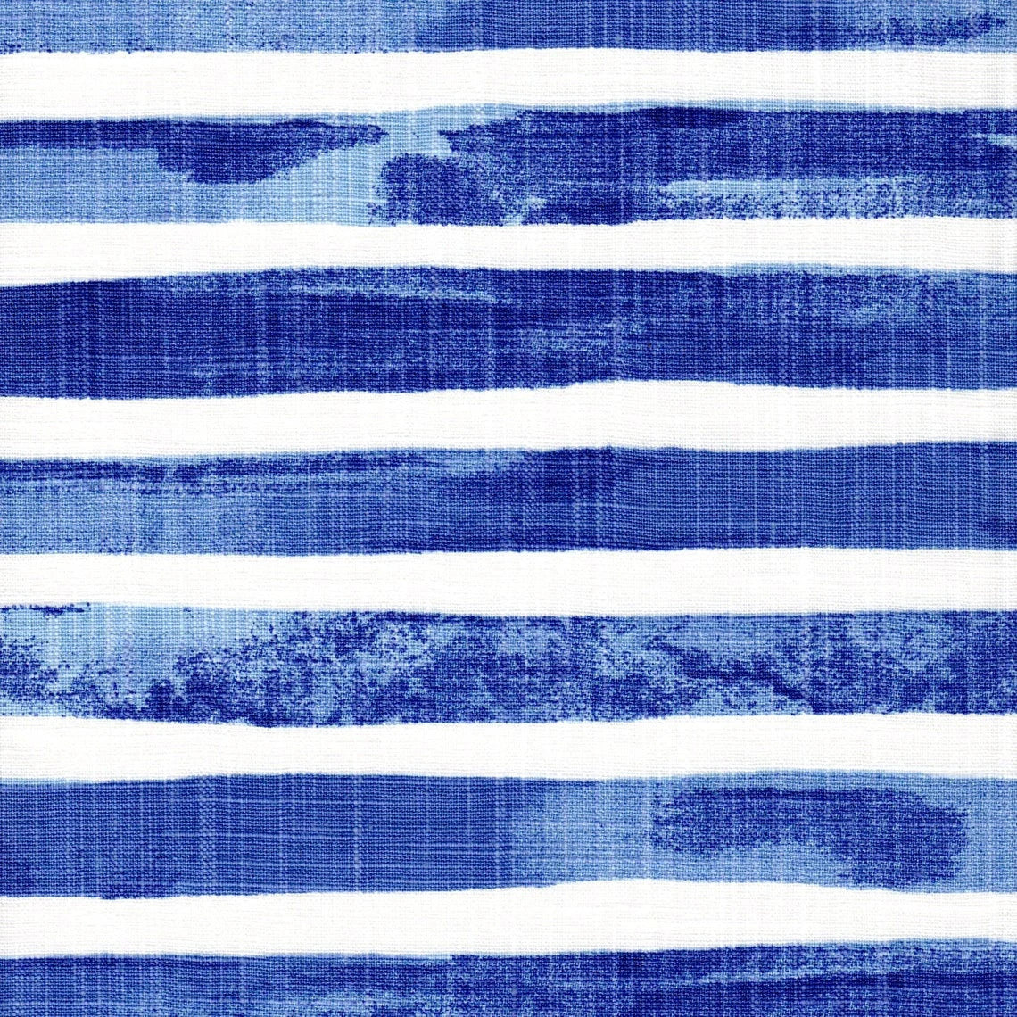 gathered crib skirt in nelson commodore blue horizontal watercolor stripe
