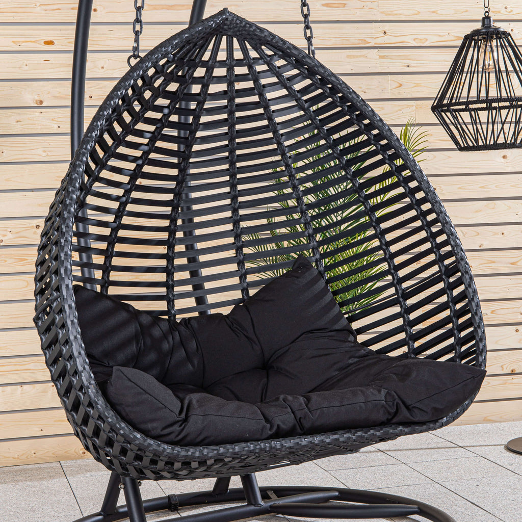 black double egg chair