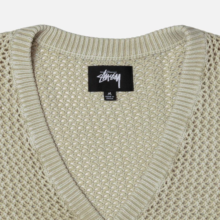 Stussy Loose Gauge Cardigan - Natural – ninetimesskateshop