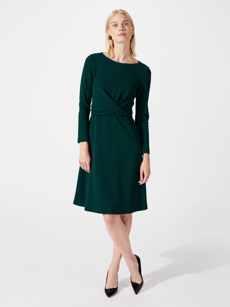 Long sleeve midi length a-line work dress