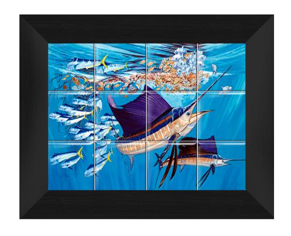 OASIS IN BLUE 18X24 BLK FR TIL