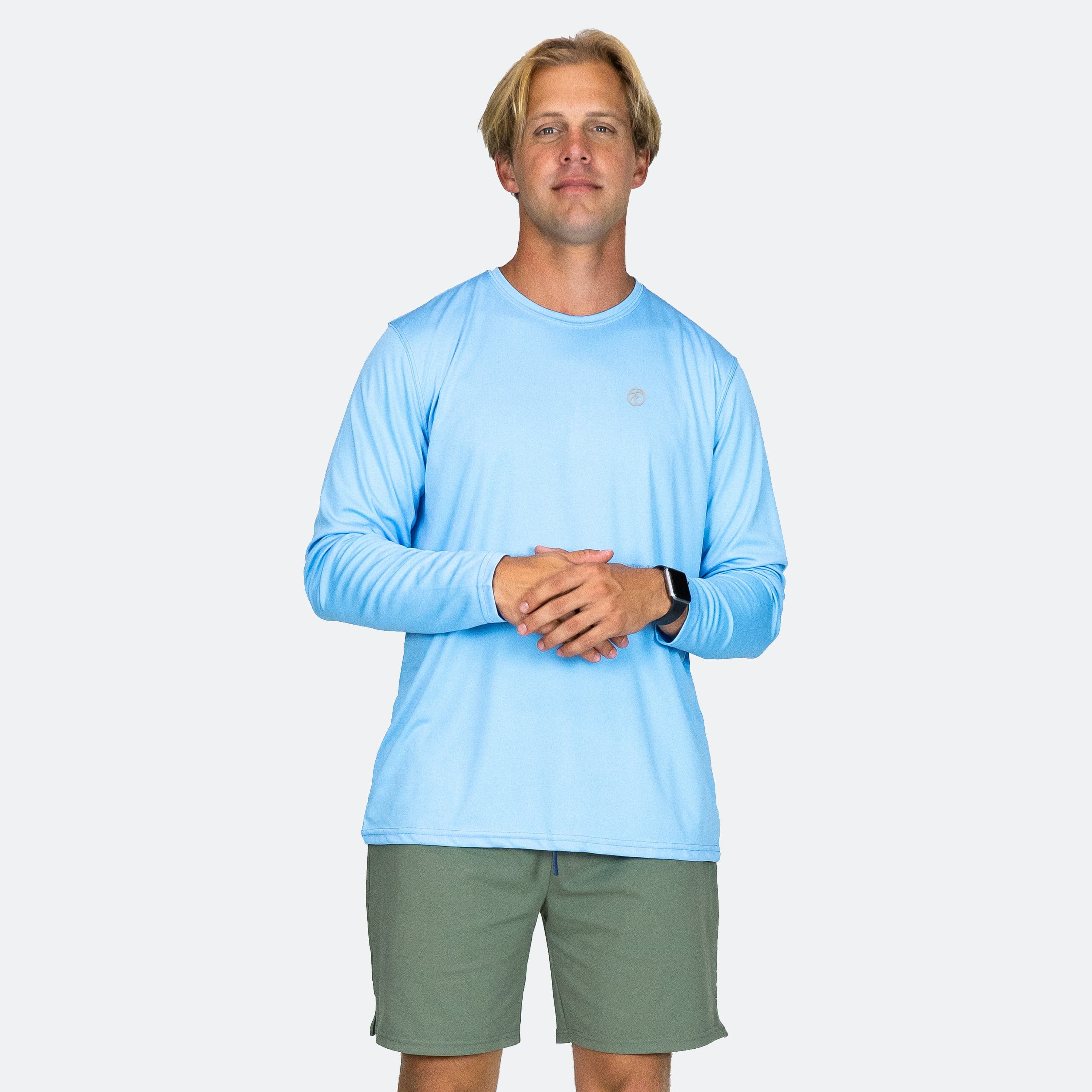 blue long sleeve shirt mens uv protection