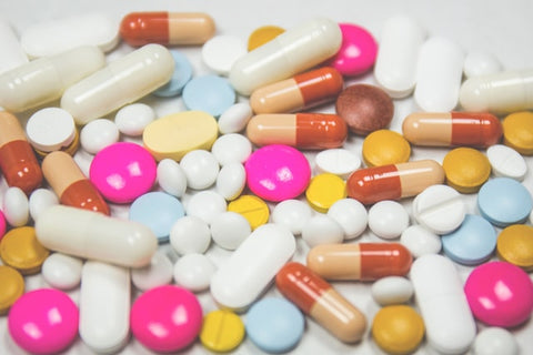 top view of assorted medicine in pills, capsule, and tablet form