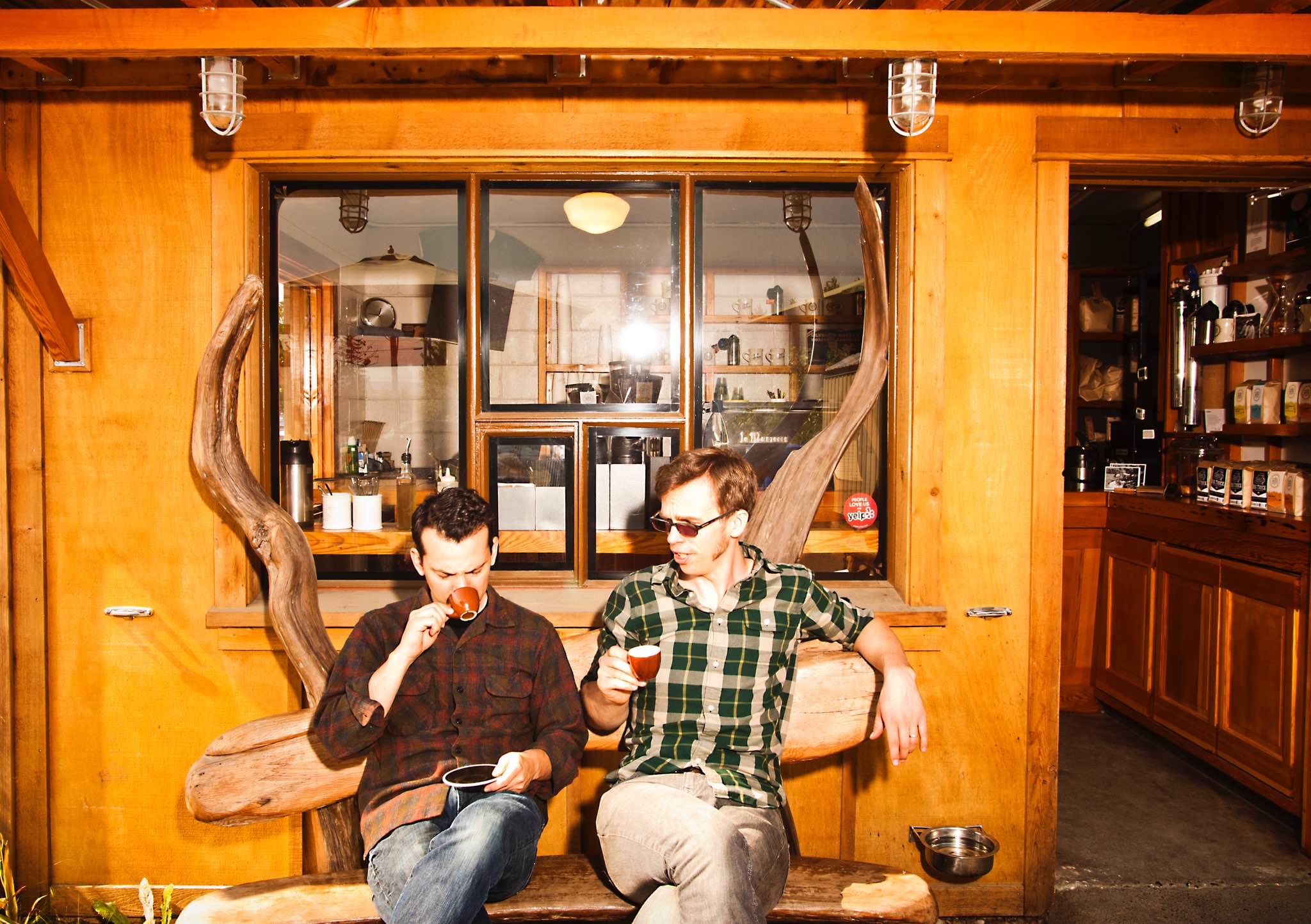 Co-Owners of Olympia Coffee Roasters, Oliver Stormshak (left) and Sam Schroeder (right).