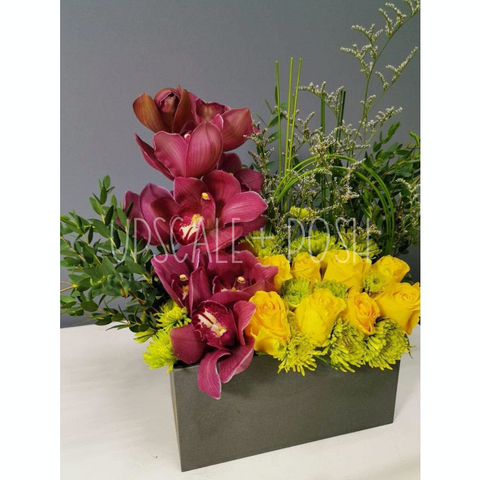 Orchid and Foliage Box Display
