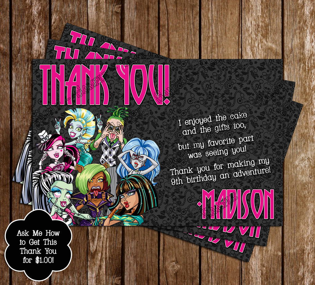 Monster High Birthday Card Template