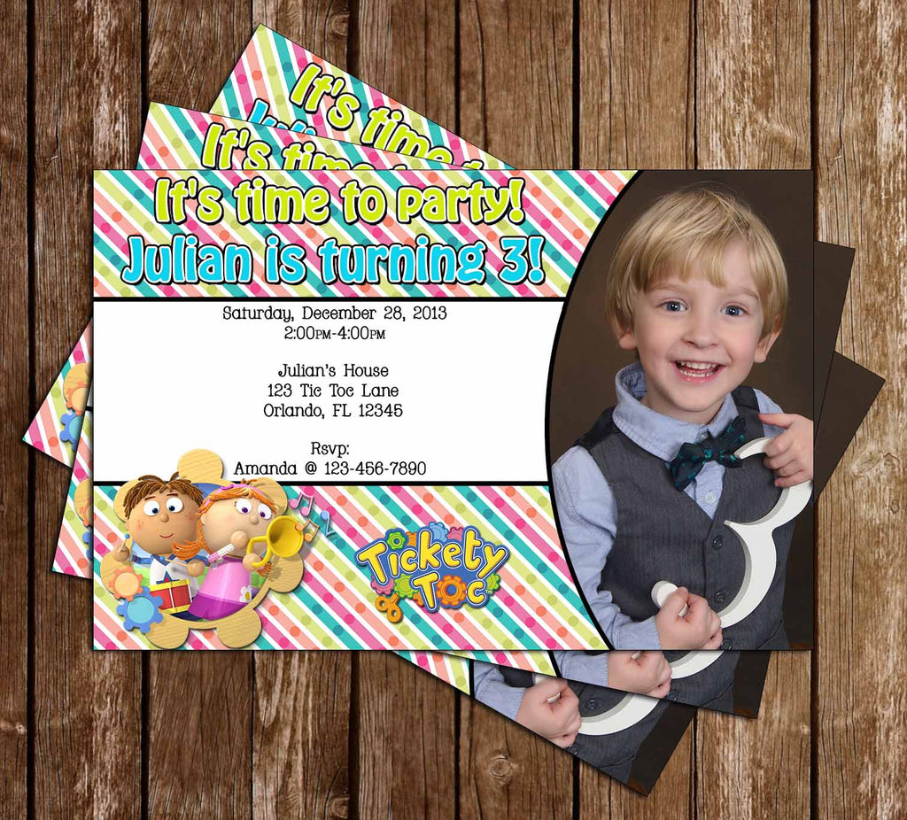 Tickety Toc Show Birthday Party Invitation with Photo