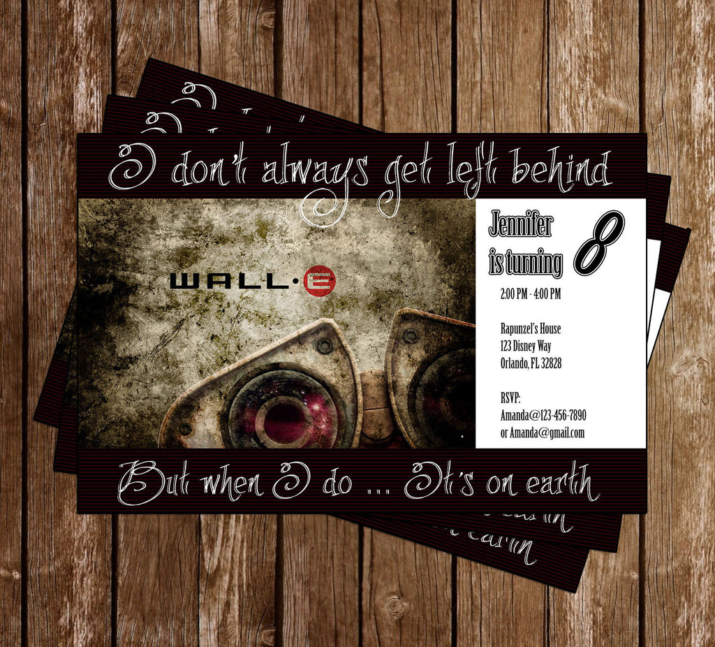 Novel Concept Designs - Disney Wall-E Movie Birthday Party Invitation ...