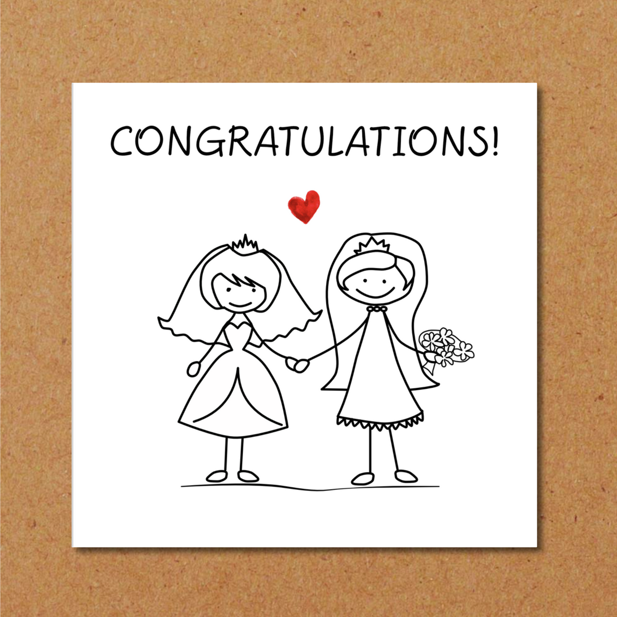 Lgbt Lesbian Gay Engagement Wedding Card For Brides