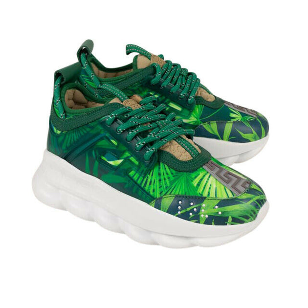 VERSACE Green 'Jungle' Chain Reaction Trainers Sneakers – Bluefly