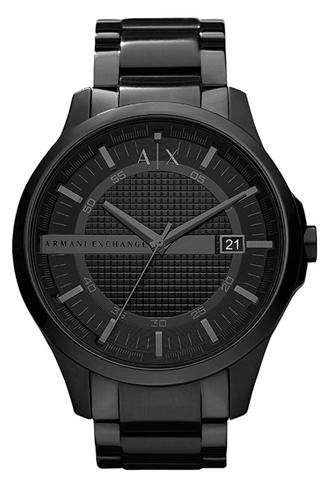 Large black modern watch for men