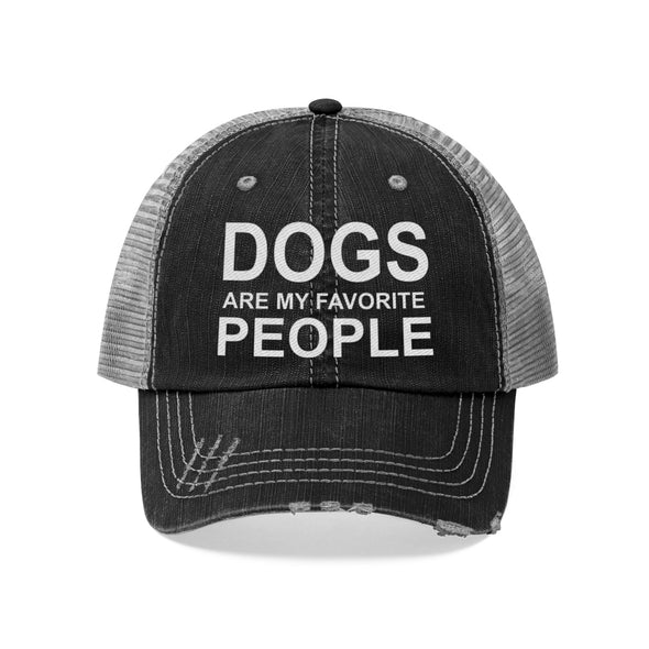 Dogs are my favorite people distressed trucker hat for dog lovers and dog moms - graphixadvertising