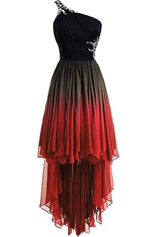 red high low cocktail dress