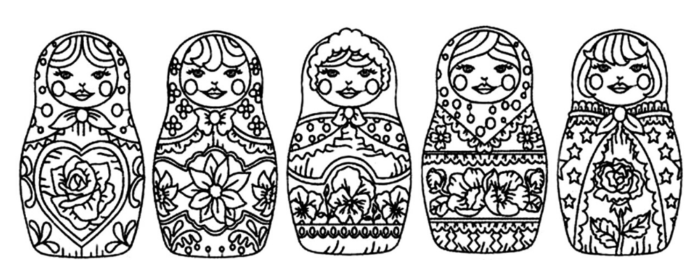 Coloriage Matriochka.