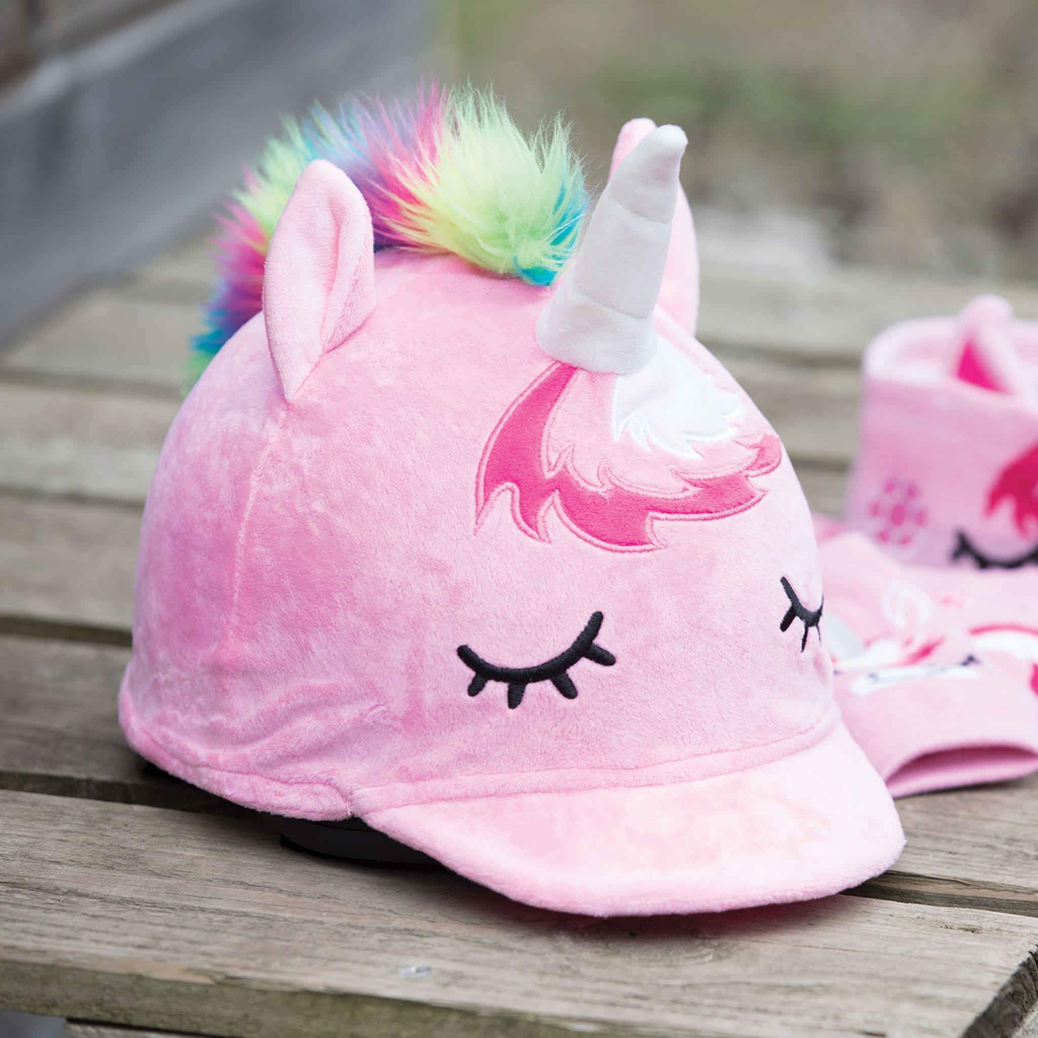 unicorn horse riding hat cover