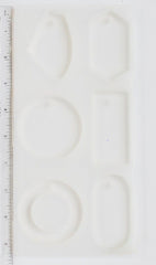 Six pendant clear silicone mold - resin jewelry mold - assorted shapes