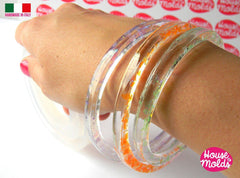 Clear silicone plain smooth bangle mold for large wrists