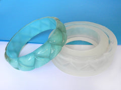 Clear silicone fancy carved bangle mold