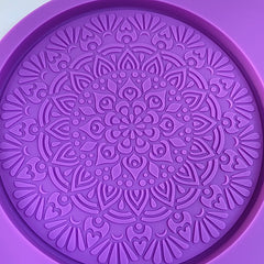 Flower mandala pattern coaster mold