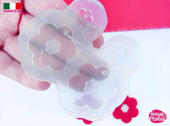 Clear silicone flower shape earrings mold