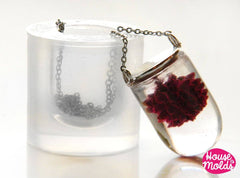 Large Clear silicone rounded bottom cylinder pendant mold