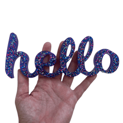 resin hello sign