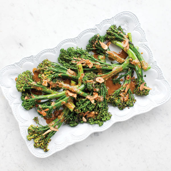 Charred Miso Broccolini with Crispy Garlic Chips by Chef Caren McSherry. Photograph by Janis Nicolay. Copyright Appetite by Random House.