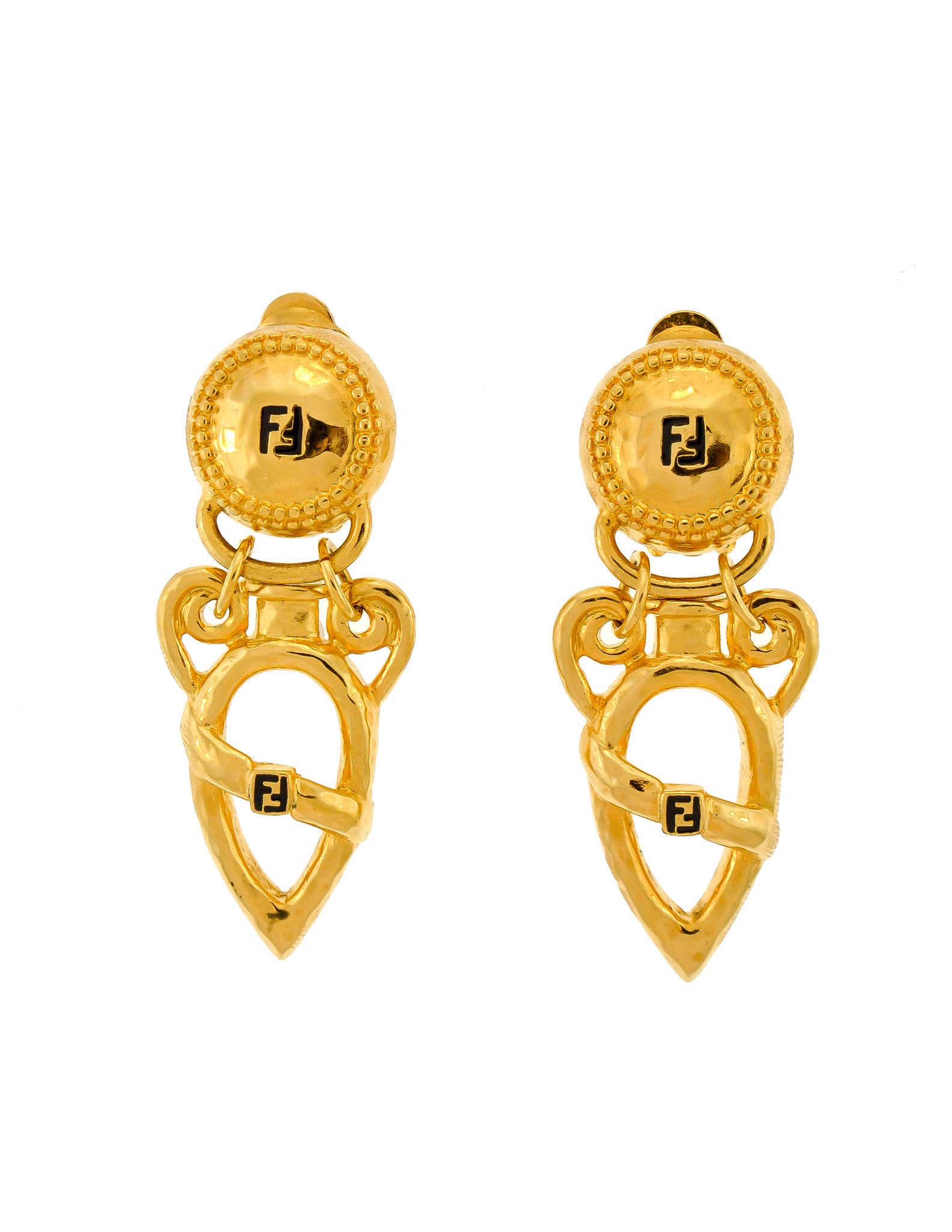 Fendi Vintage Gold Vase Dangle Earrings - from Amarcord Vintage Fashion