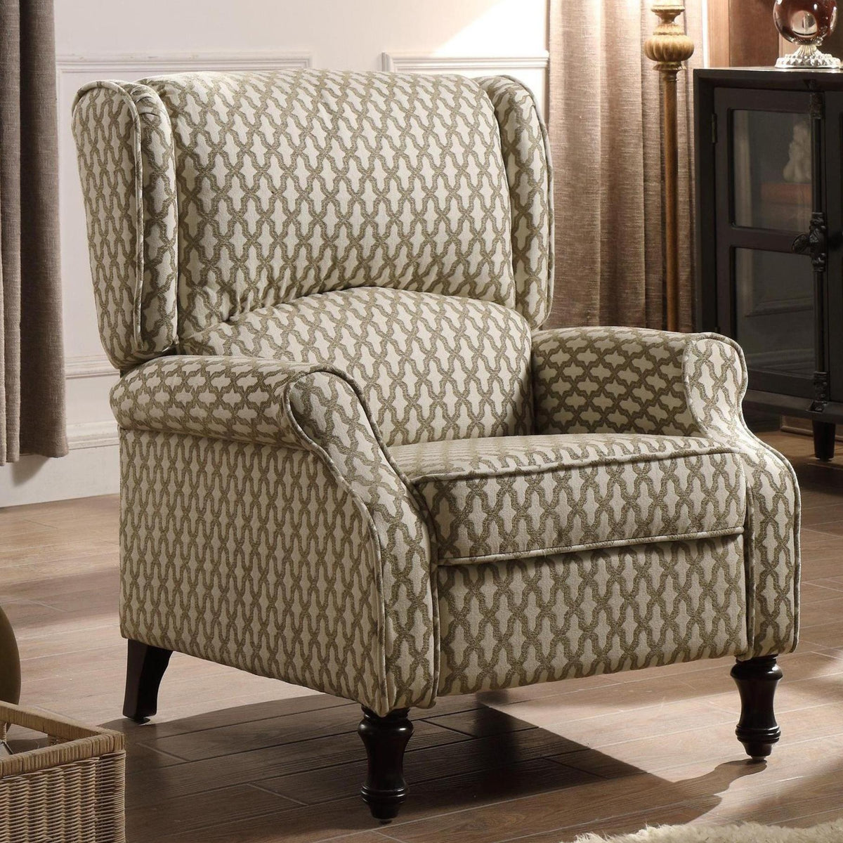 westeros traditional wingback fabric recliner chair