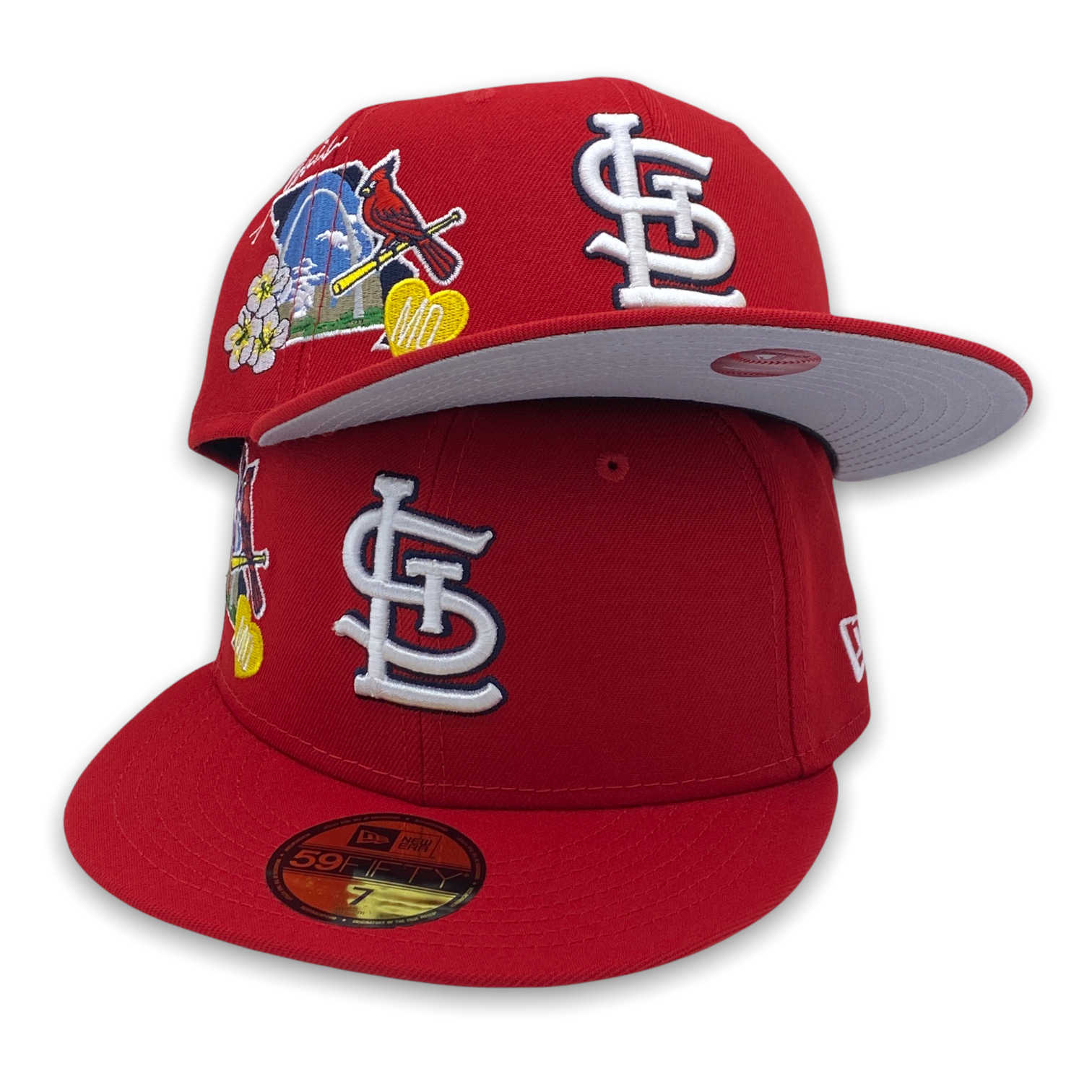 red stl fitted hat