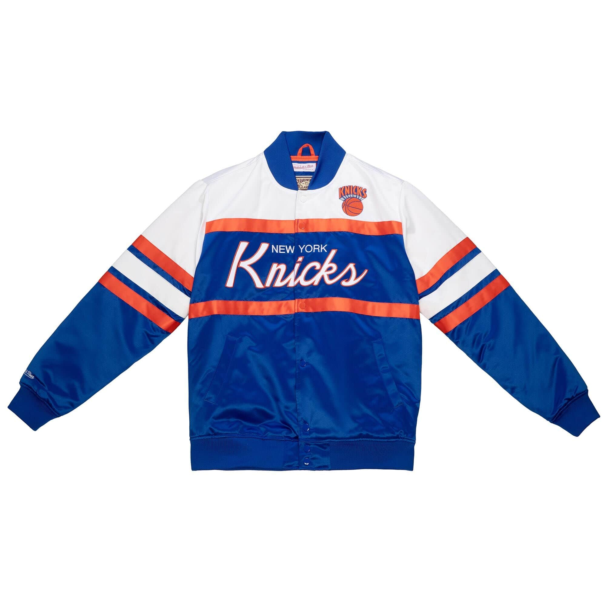 New York Knicks Heavyweight Satin Mitchell&Ness Jacket – USA CAP KING