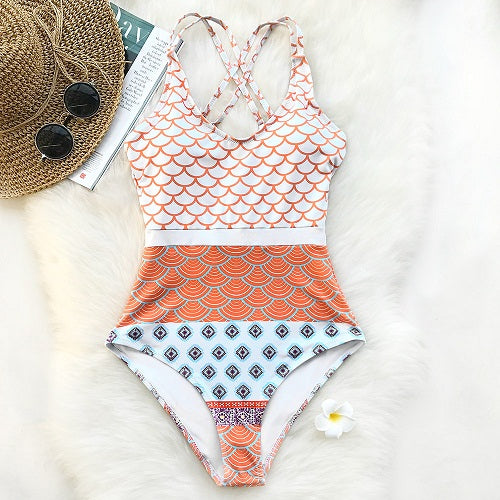 mermaid print swimsuit