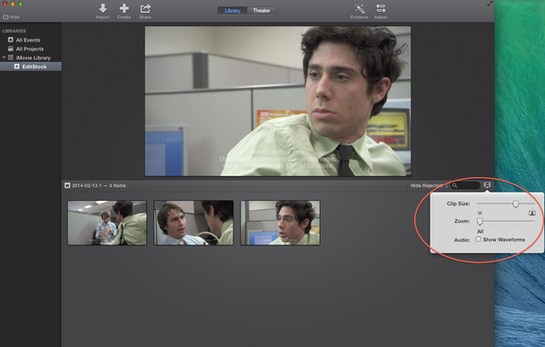 Resize clips in iMovie