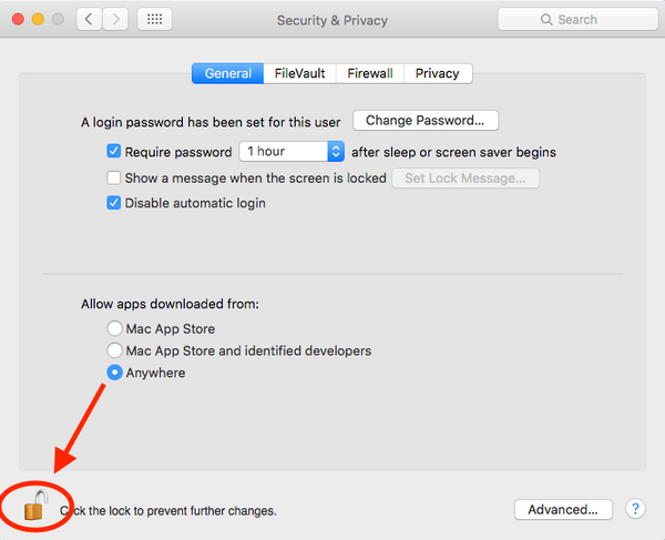 Apple Security Preferences