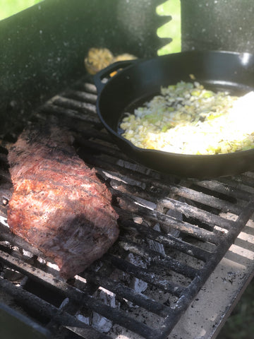 flank steak and skillet